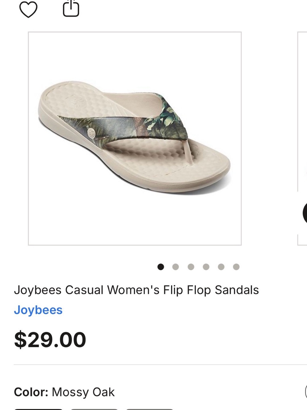 Joybees Lightweight Beige and Camo Flop Sandals Women's 11 Men’s 9 NWOT